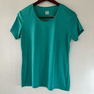 Weatherproof Ladies Short Sleeve Scoop Neck Tee, Green, XL